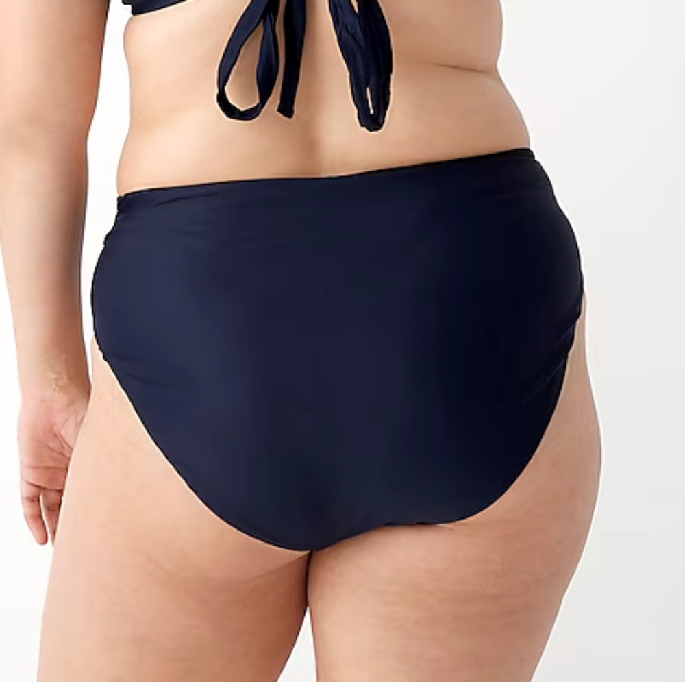 J.Crew plus front tie knot high rise bikini bottoms, 2XL, blue - Picture 3 of 11